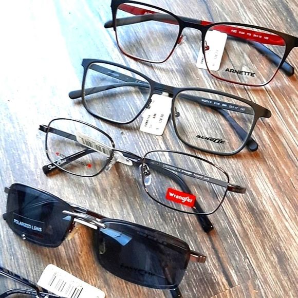 SEVEN PAIRS Prescription-ready Eyeglass Frames, Rx'able men Polarized Clip-Ons - Picture 3 of 7